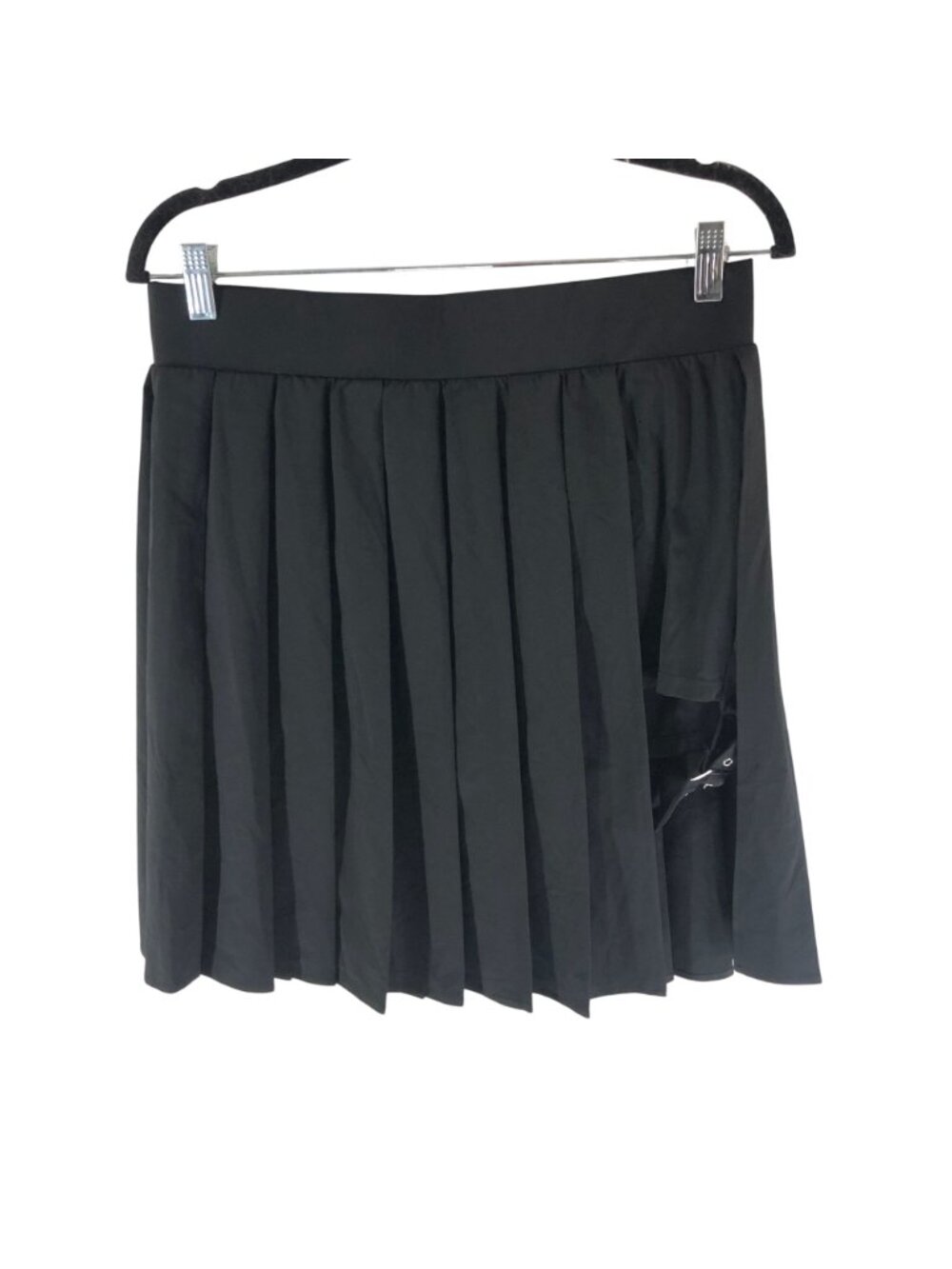 Halara Breezeful Pleated 2-in-1 Buckle Skirt Pocket-Longer Length Black L - Picture 4 of 7